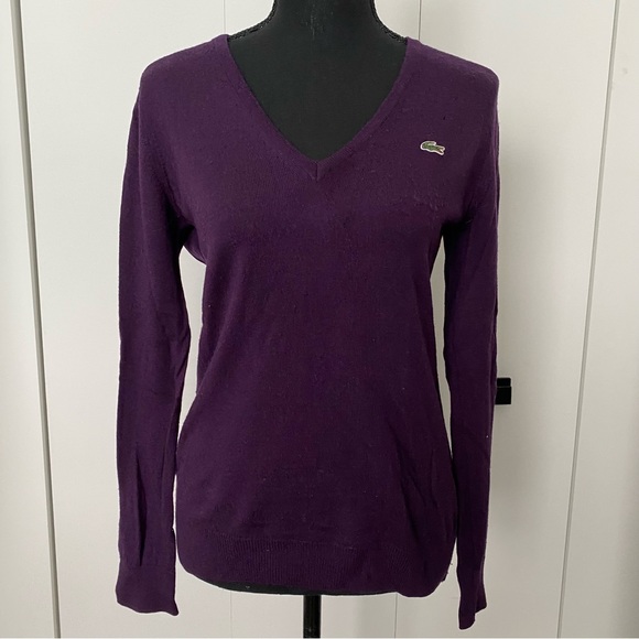 Lacoste V neck sweater size 40 - Picture 1 of 4